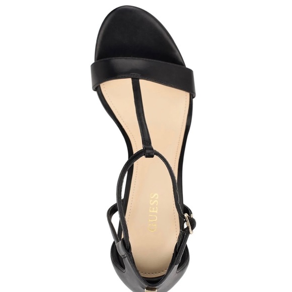 GUESS Women’s TECRU T-STRAP STILETTOS ANKLE STRAP HIGH HEELS BLACK SZ 10M - Picture 11 of 11